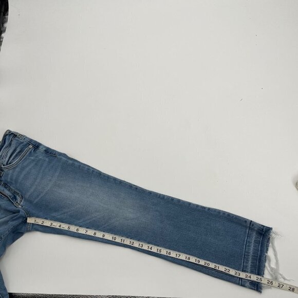 Pilcro & the Letterpress High-Rise Light Wash Flare Jeans Womens 26 Released Hem - Picture 8 of 8